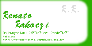 renato rakoczi business card